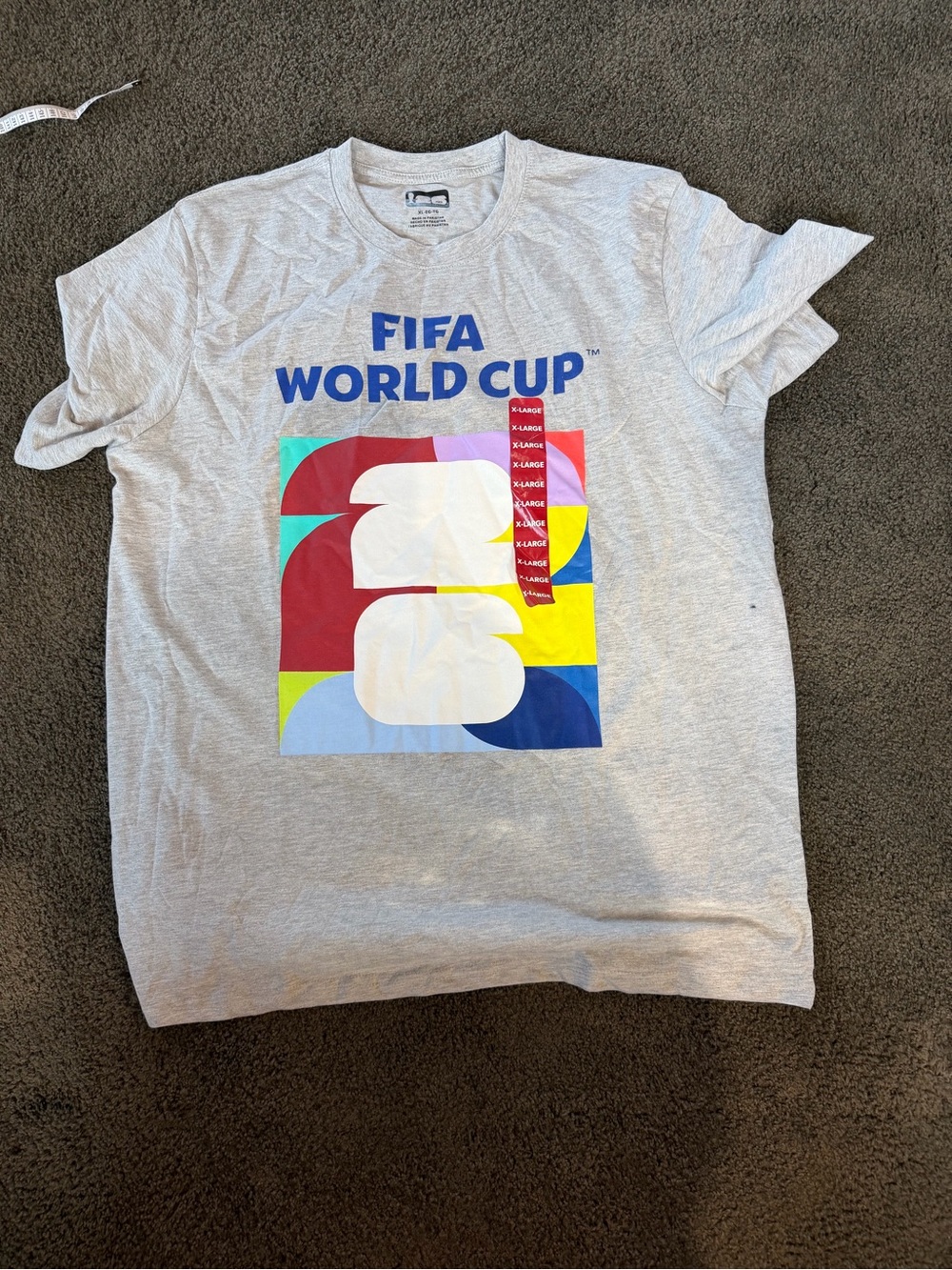 FIFA World Cup Graphic Tee - Light Gray Sz xl